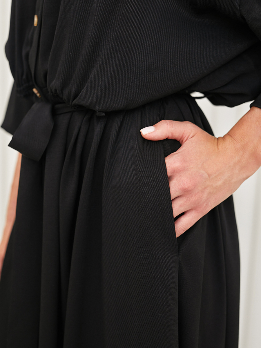 Платье-рубашка со спущенным рукавом I.B.W., цвет: Черный, DR051 с оплатой бонусами купить онлайн