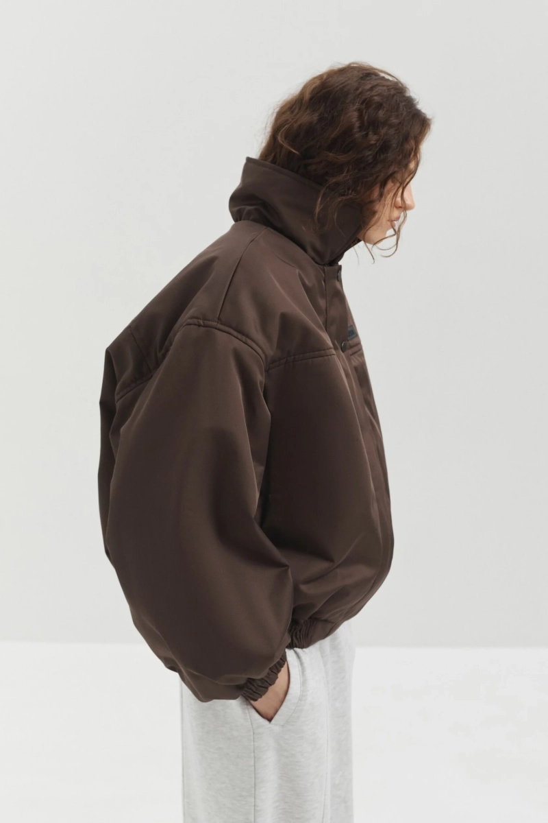 Бомбер укороченный marte, цвет: коричневый,  купить онлайн