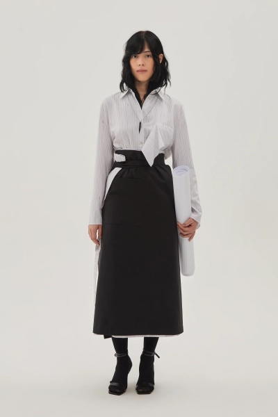 Юбка фартук миди UNKE, цвет: Черный, 2601SK002T_BL купить онлайн