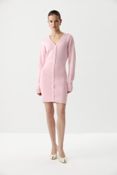 Платье приталенного силуэта с пуговицами Charmstore, цвет: розовый, 306-51898-221 купить онлайн