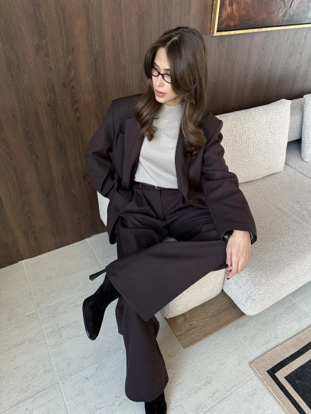 Брюки из вискозы на заниженной талии VLVT, цвет: коричневый, 00-00005361 купить онлайн