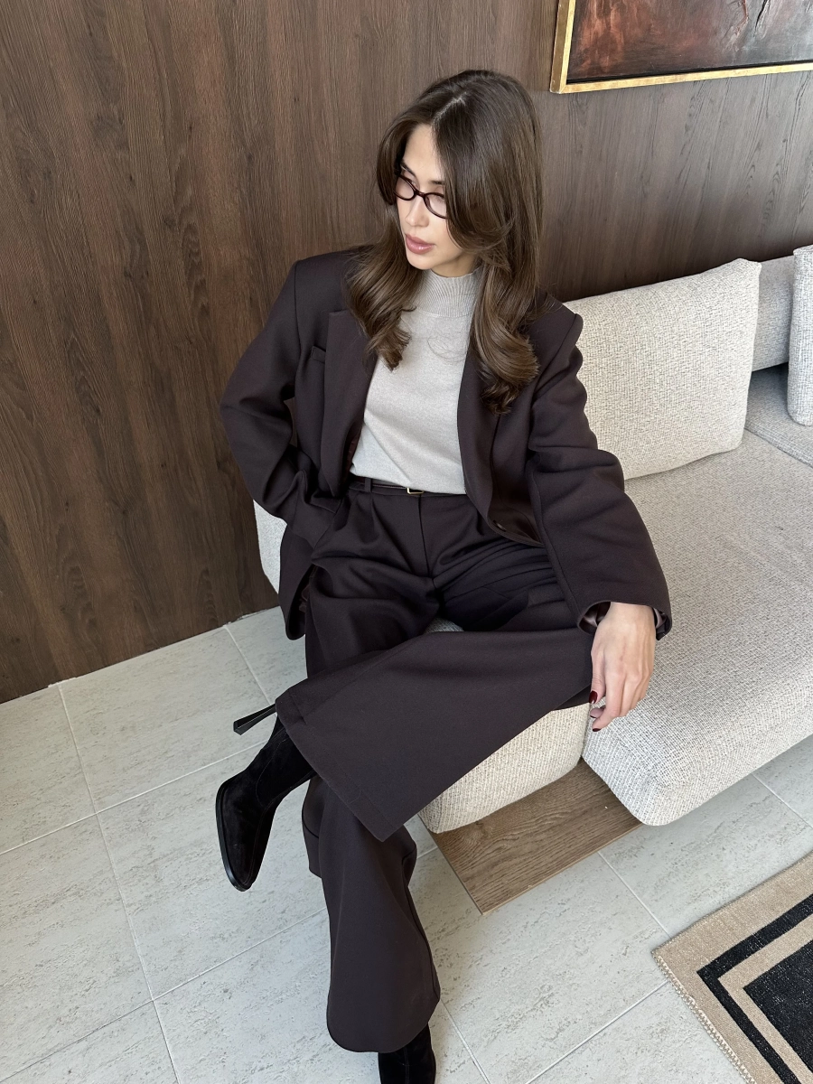 Брюки из вискозы на заниженной талии VLVT, цвет: коричневый, 00-00005361 купить онлайн