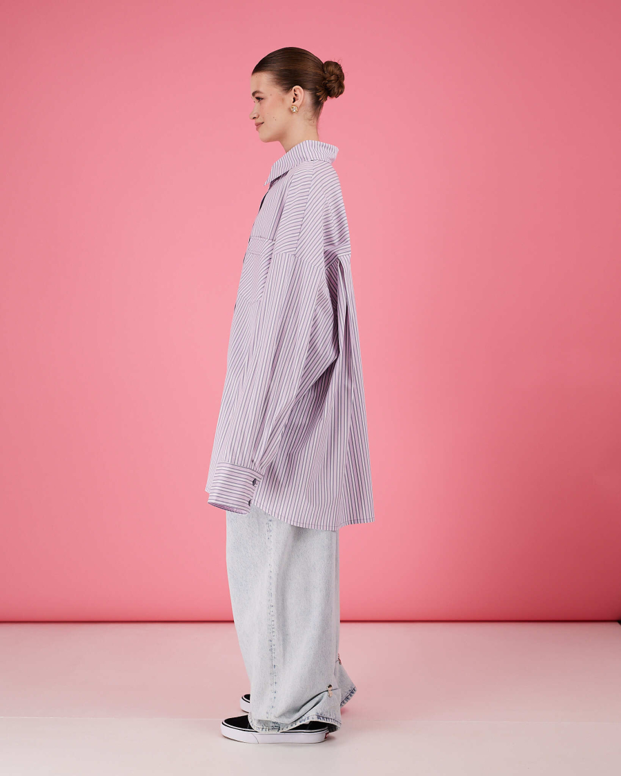 Рубашка макси оверсайз #33 TABOO, цвет: серый, Rub33 купить онлайн