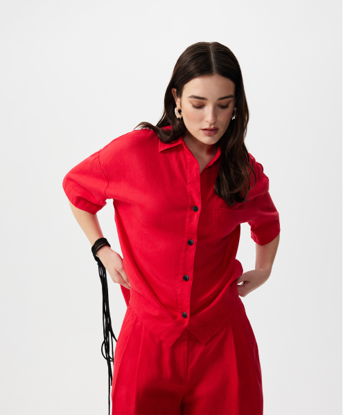 Блузка с коротким рукавом GLVR, цвет: красный, 126G25GAC2213 купить онлайн