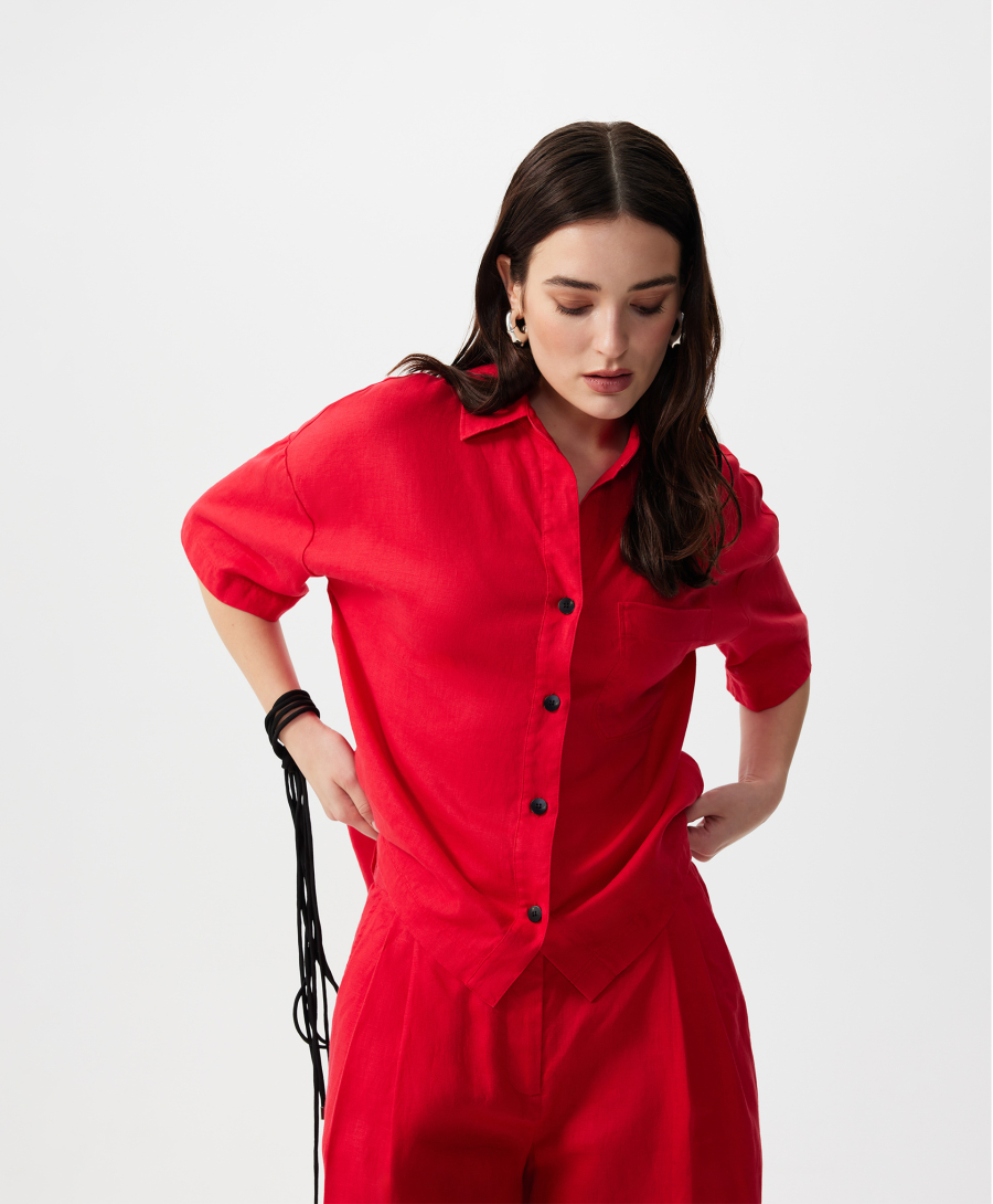 Блузка с коротким рукавом GLVR, цвет: красный, 126G25GAC2213 купить онлайн