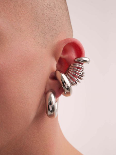 Многослойный кафф RUSHEV, цвет: Серебряный RSHV_CFCH24_4S | новая мужская коллекция купить онлайн