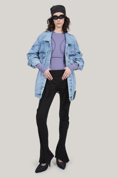 Боди с рельефами из модала в рубчик POST POST SCRIPTUM, цвет: фиолетовый, P_0209сиреневый купить онлайн