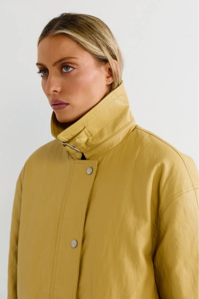 Утепленная парка из экокожи Erist store, цвет: Желтый, НФ-00003166 купить онлайн