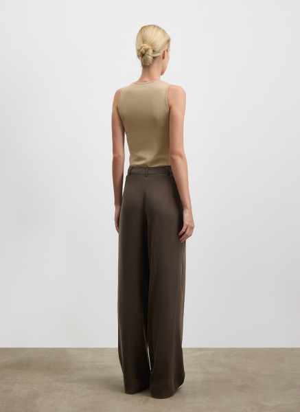 Брюки из струящейся ткани ALL WE NEED, цвет: коричневый,  купить онлайн