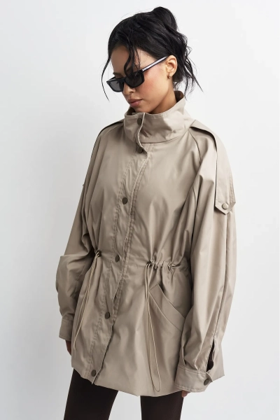 Куртка-реглан на кулиске Erist store, цвет: бежевый, НФ-00003512 купить онлайн