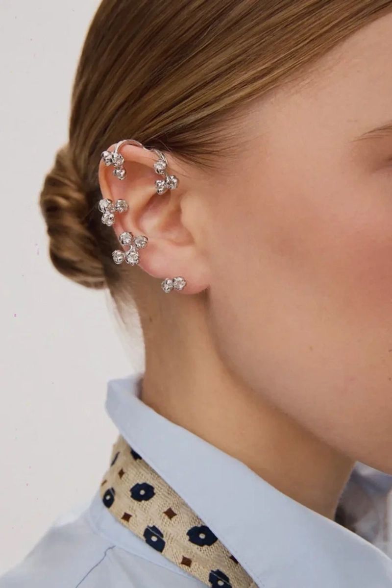 Серебряная серьга-кафф кувшинки «Васюганские болота» SBLESKOM, цвет: Серебряный, 12232 купить онлайн