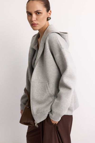 Худи из неопрена на молнии TOPTOP, цвет: серый, TT.054.15833.822 купить онлайн