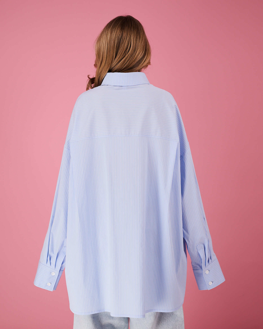 Рубашка макси оверсайз #21 TABOO, цвет: голубой, Rub21 купить онлайн