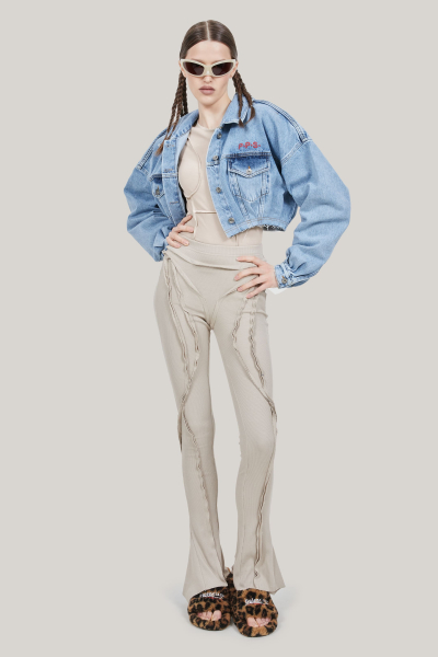 Боди с рельефами из модала в рубчик POST POST SCRIPTUM, цвет: бежевый, P_0209овсяный купить онлайн