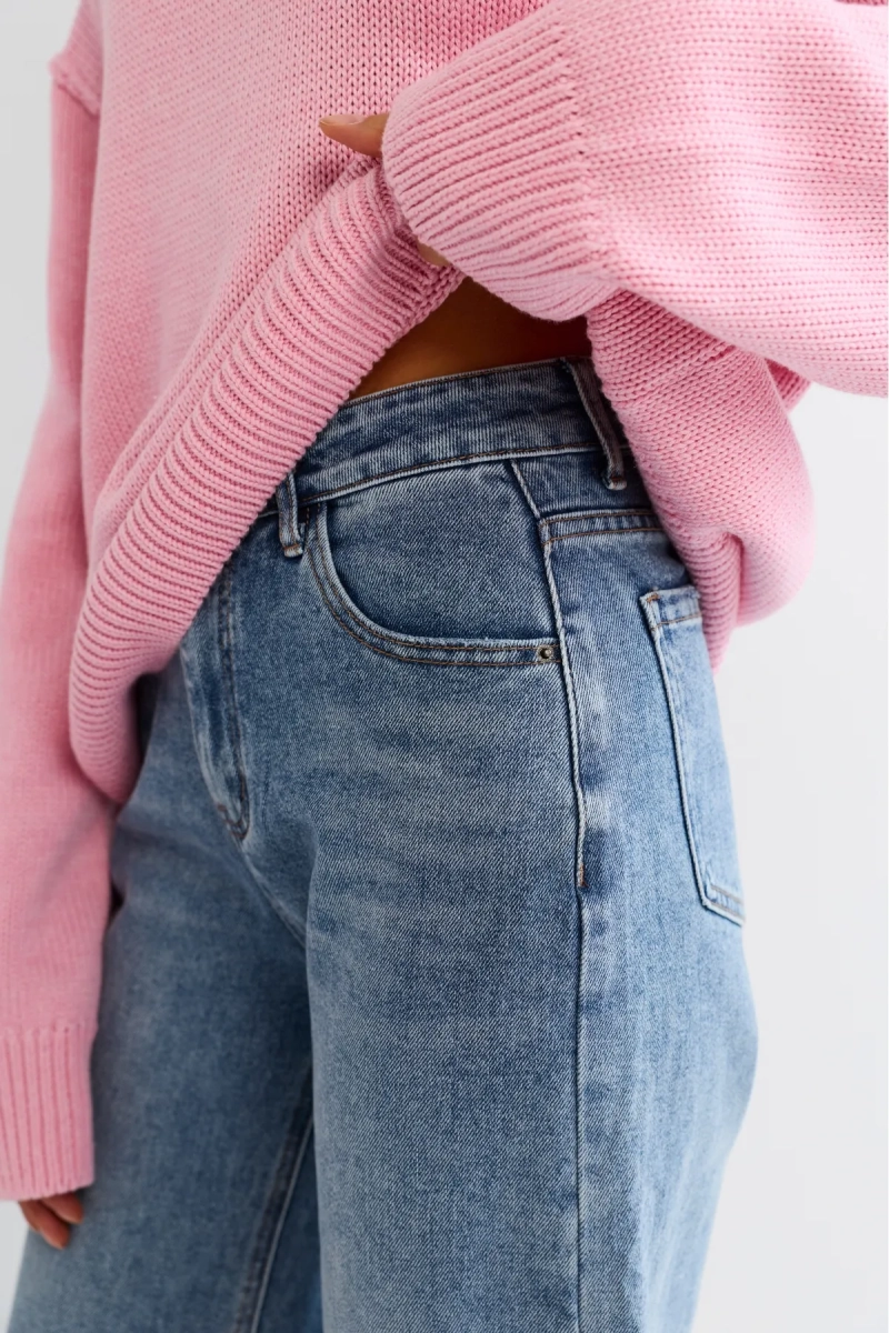 Джинсы прямые с потертостями Erist store, цвет: синий, НФ-00003247 купить онлайн