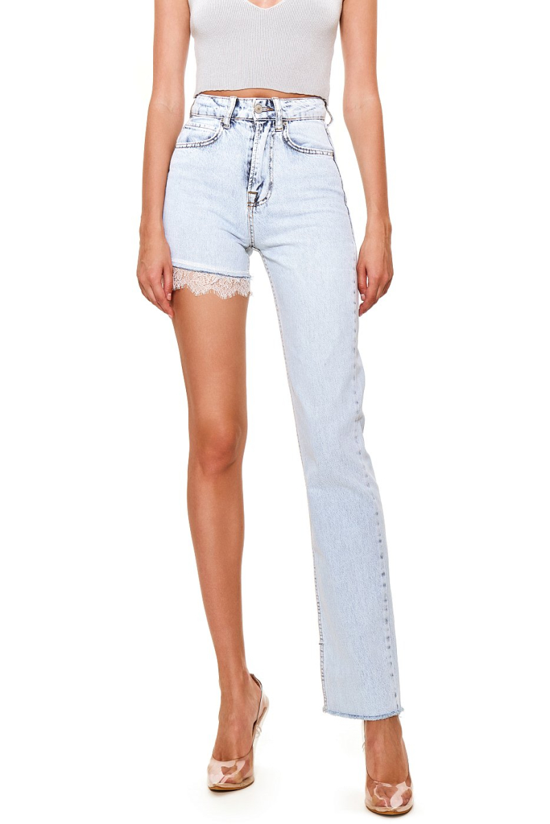 Джинсы разноуровневые SODAMODA, цвет: голубой, 15242 купить онлайн