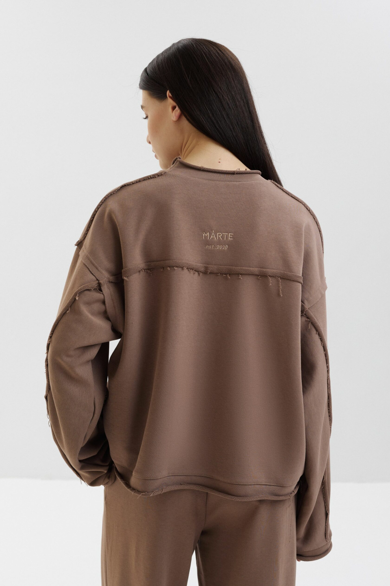 Свитшот с вывернутыми швами marte, цвет: коричневый,  купить онлайн