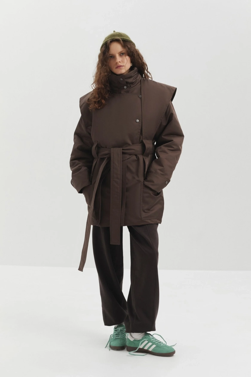 Куртка с воротником-стойкой marte, цвет: коричневый,  купить онлайн