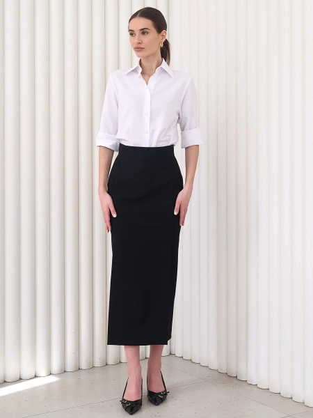 Юбка миди с двумя шлицами I.B.W., цвет: Черный, SK019 купить онлайн