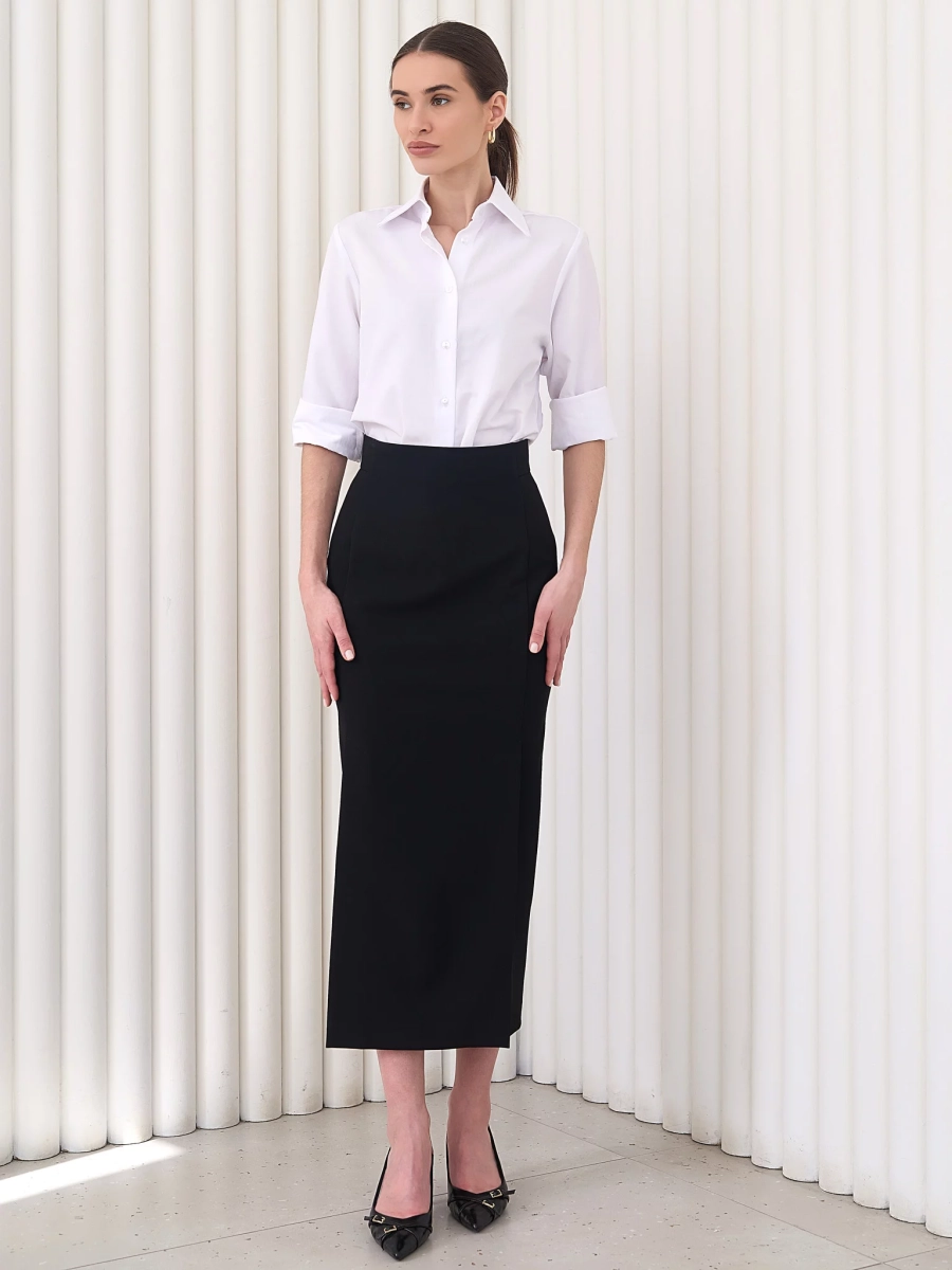 Юбка миди с двумя шлицами I.B.W., цвет: Черный, SK019 купить онлайн