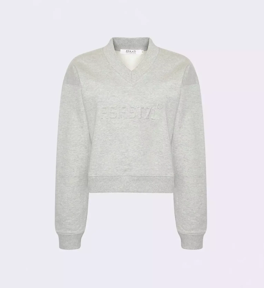 Свитшот укороченный с тиснением ASIA ST 71, цвет: серый, Ast71.swt-emboss-crop-grey купить онлайн