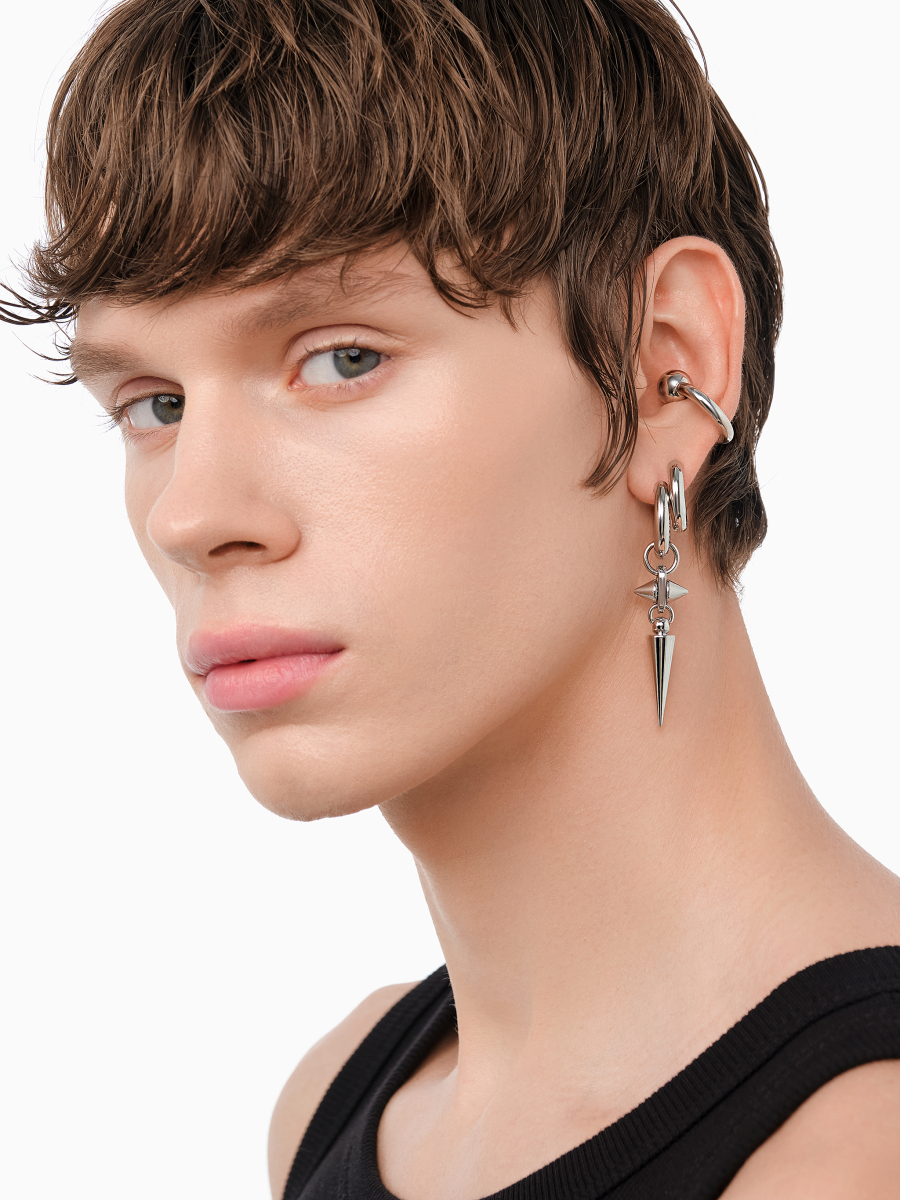 Моносерьга с шипом RUSHEV, цвет: Серебряный RSHV_N25_MN1 | новая мужская коллекция купить онлайн