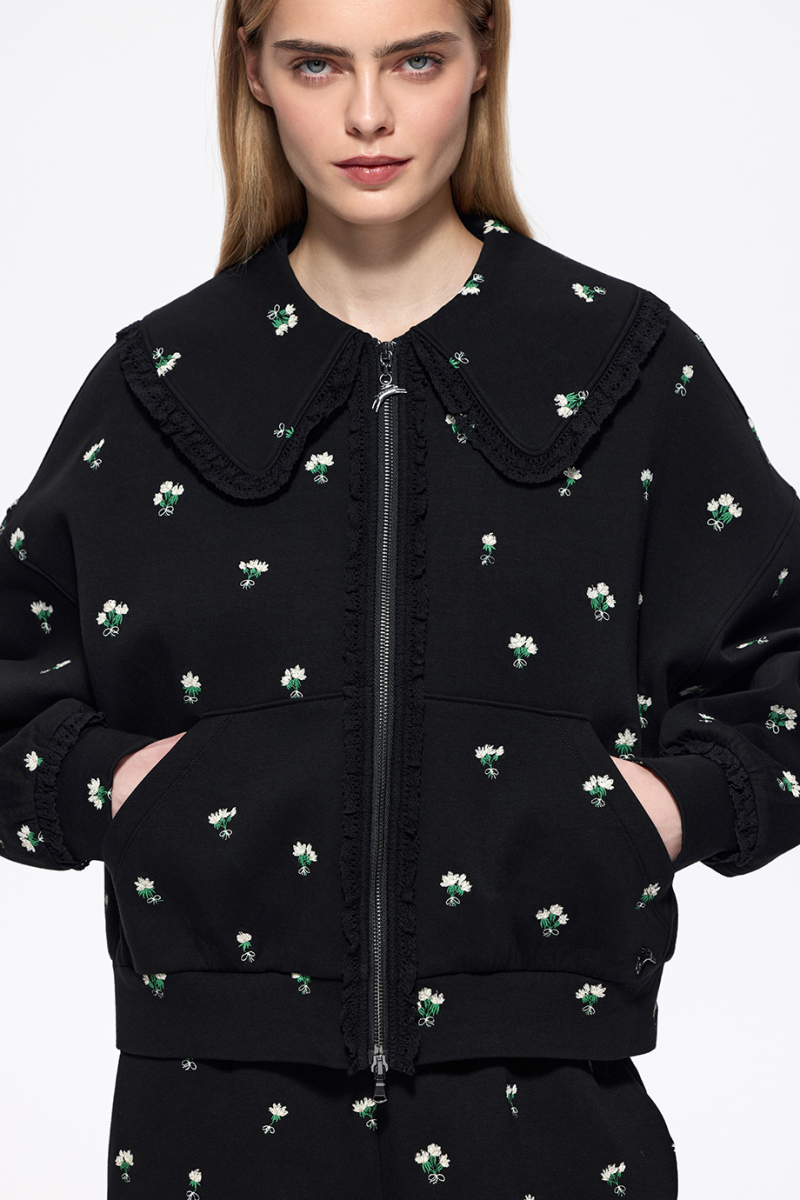 Толстовка на молнии с вышивкой DREAMS BY ALENA AKHMADULLINA, цвет: Черный, 126103160404376/403000 купить онлайн