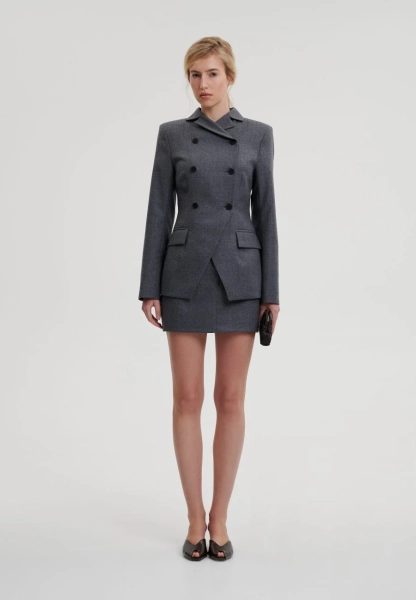 Жакет приталенный CHUBA, цвет: серый,  купить онлайн