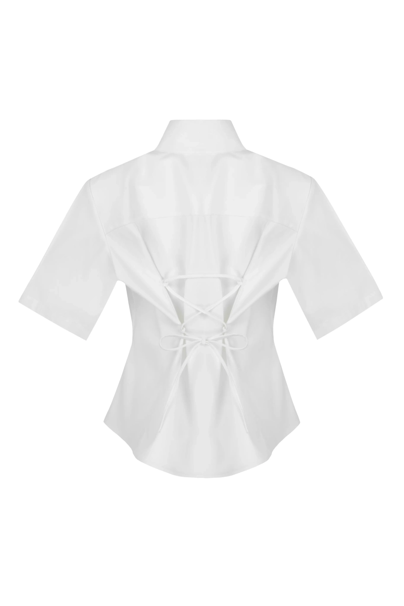 Рубашка с воротником стойкой Shtripling, цвет: белый, SHRUB005WHT купить онлайн