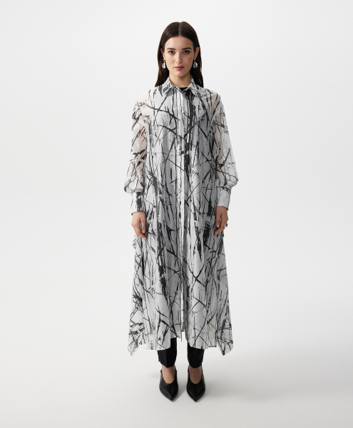 Туника из полупрозрачной ткани GLVR, цвет: белый, 126G21GAC2224 купить онлайн