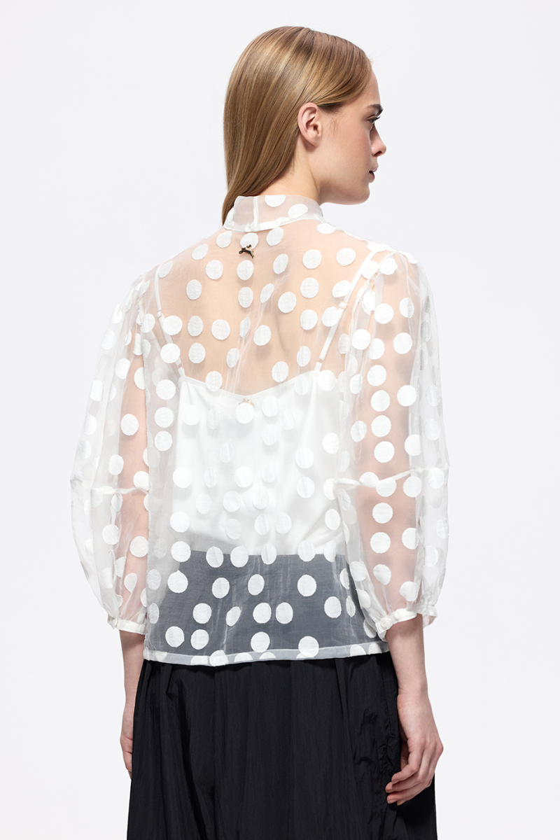 Блузка из деворе с бантом DREAMS BY ALENA AKHMADULLINA, цвет: белый, 126102050204387/702000 купить онлайн