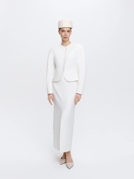 Жакет из твида ANNA PEKUN, цвет: белый, 10.2637.100 купить онлайн