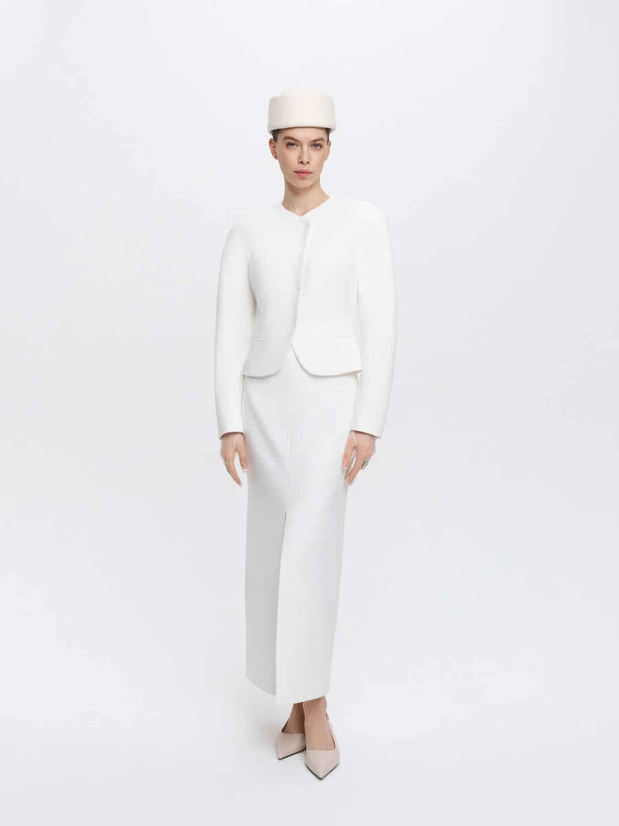 Жакет из твида ANNA PEKUN, цвет: белый, 10.2637.100 купить онлайн