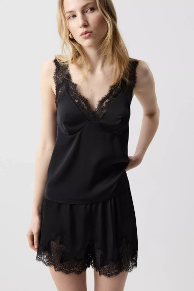 Топ с кружевными бретелями Charmstore, цвет: Черный, 114-56460-880 купить онлайн