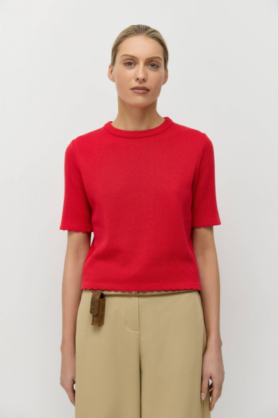 Джемпер-футболка с фигурным краем