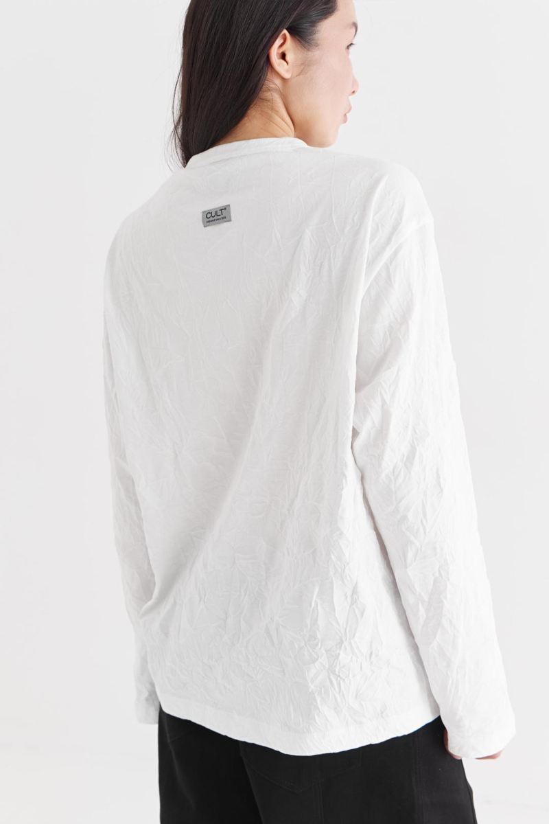 Лонгслив «Бумага» CULTBASE, цвет: белый,  купить онлайн