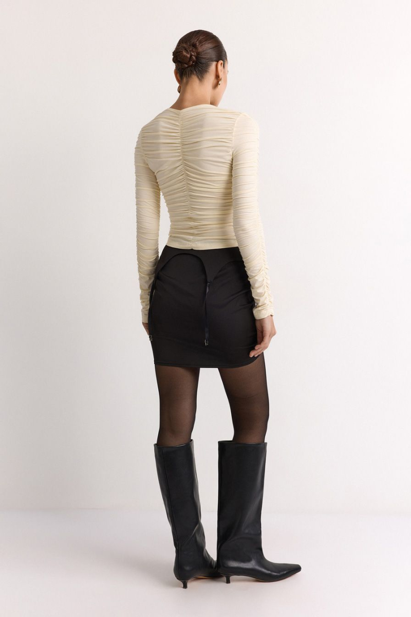 Лонгслив со сборками TOPTOP, цвет: белый, TTS.025.18559.120 купить онлайн