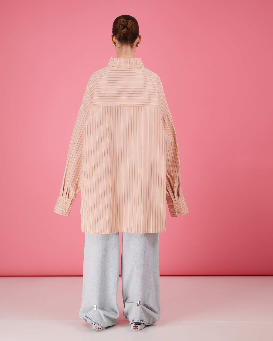 Рубашка макси оверсайз #32 TABOO, цвет: бежевый, Rub32 купить онлайн