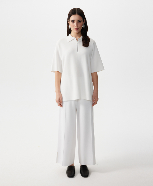 Брюки из джерси прямые GLVR, цвет: белый, 126G21GAC3701 купить онлайн