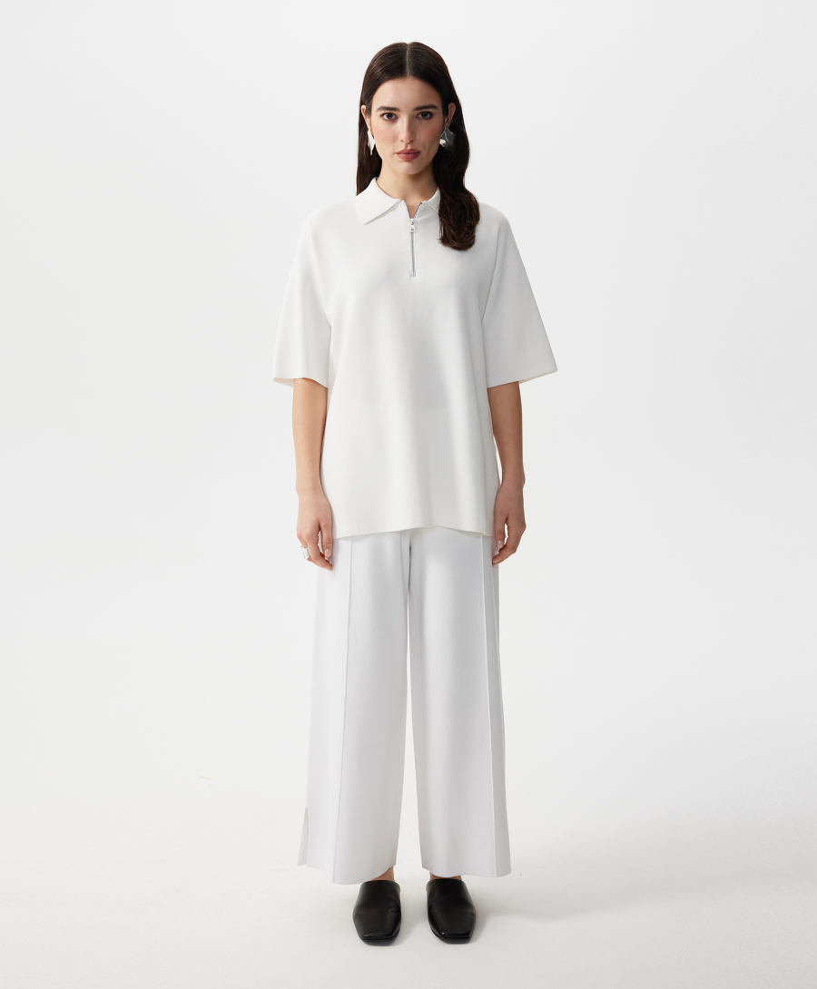 Брюки из джерси прямые GLVR, цвет: белый, 126G21GAC3701 купить онлайн