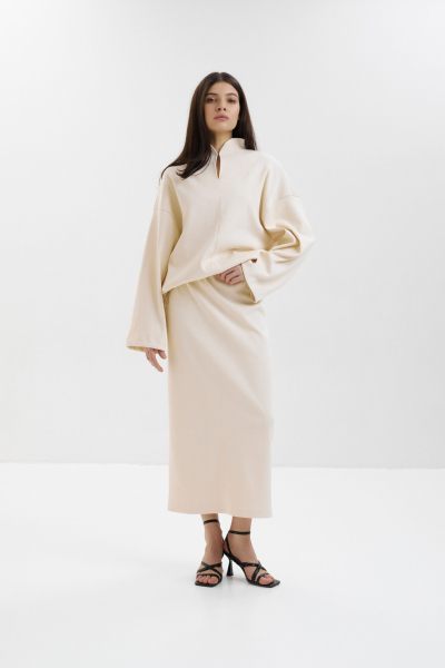 Свитшот с акцентным вырезом marte, цвет: бежевый,  купить онлайн