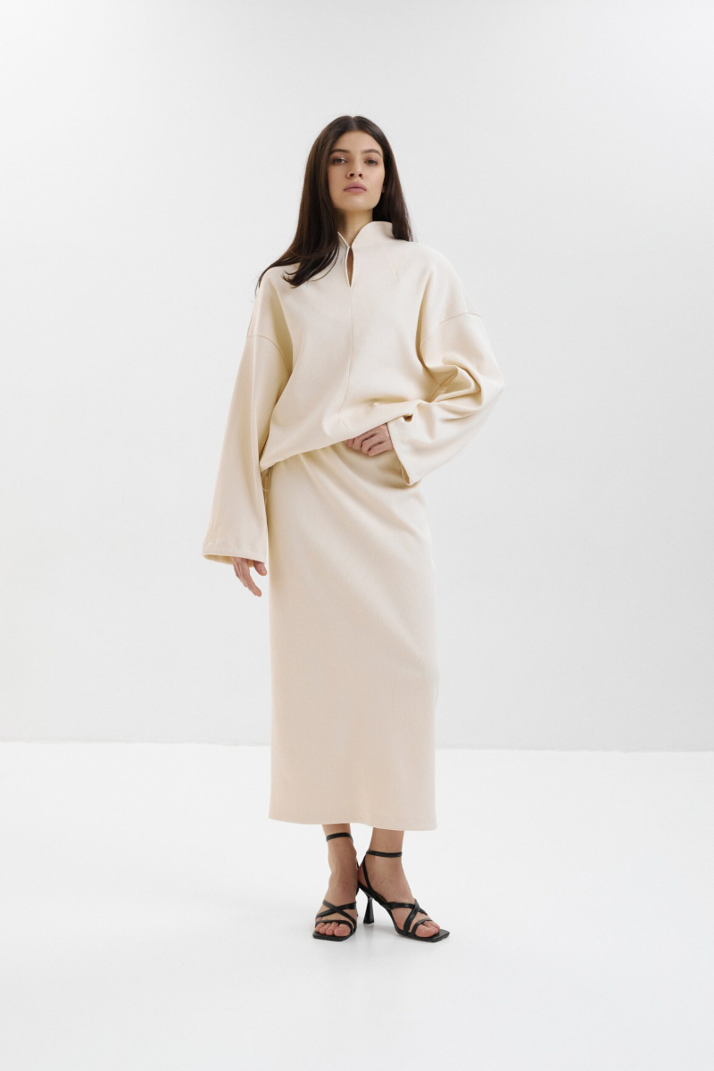 Свитшот с акцентным вырезом marte, цвет: бежевый,  купить онлайн