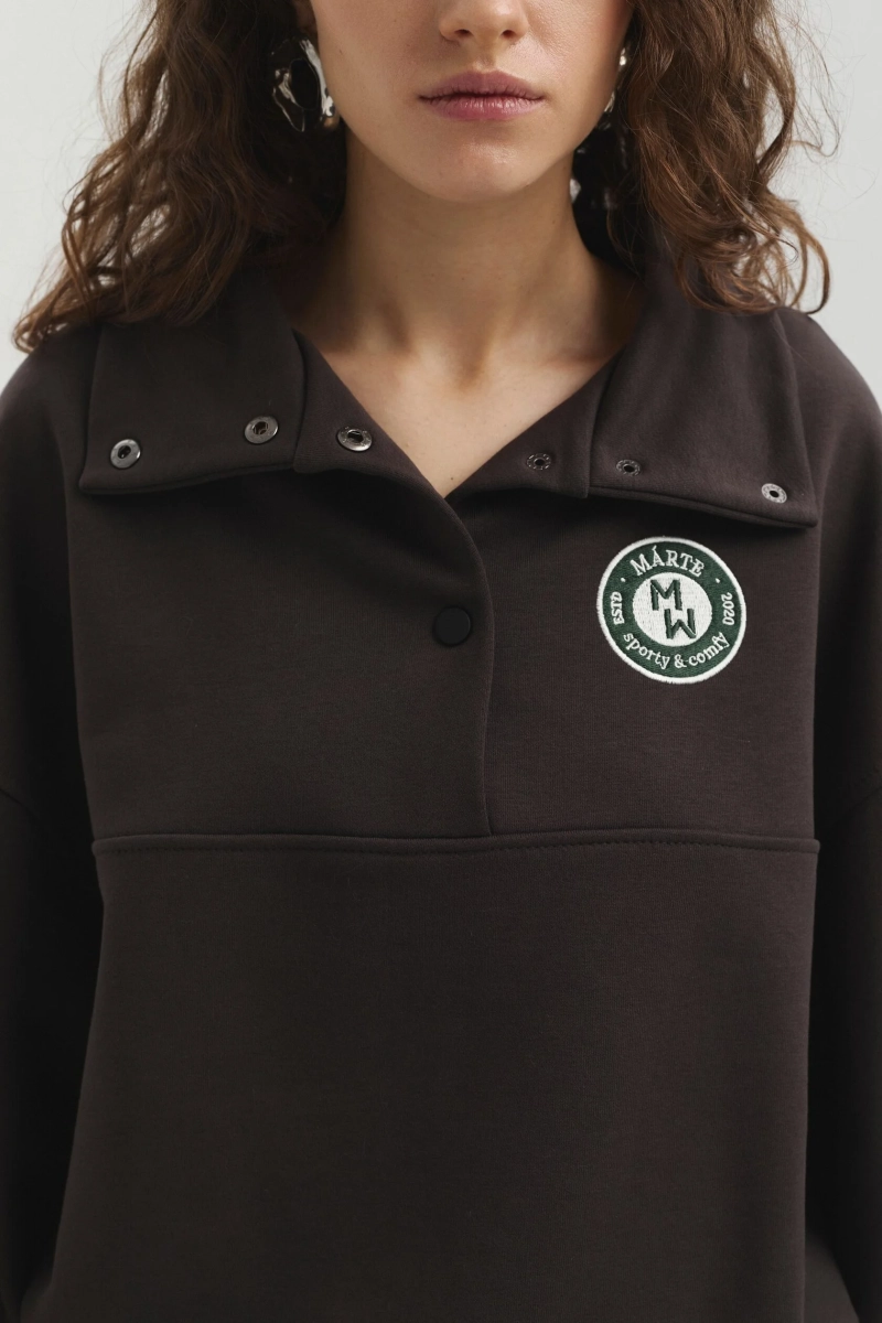 Свитшот из футера marte, цвет: коричневый,  купить онлайн