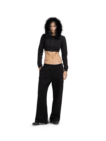 Мини-худи на молнии с мехом ABC, цвет: Черный, 00-182 купить онлайн