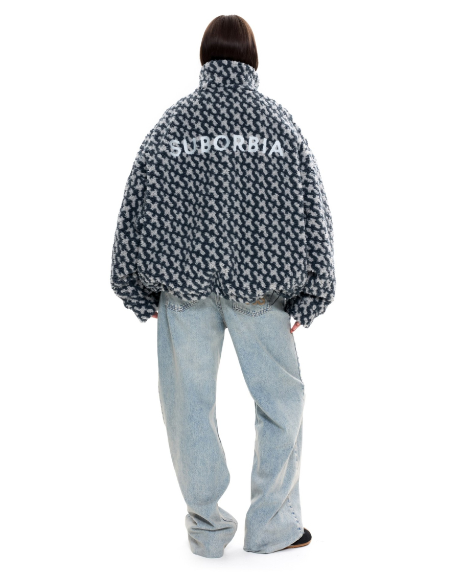 Бомбер Паттерн удлиненный Suborbia, цвет: графит, 007274 купить онлайн