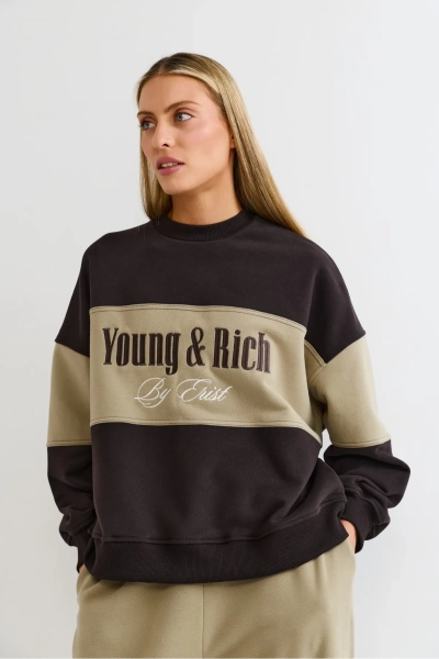 Свитшот в контрастных цветах Erist store, цвет: коричневый, НФ-00003174 купить онлайн