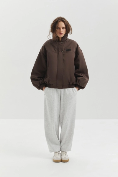 Бомбер укороченный marte, цвет: коричневый,  купить онлайн