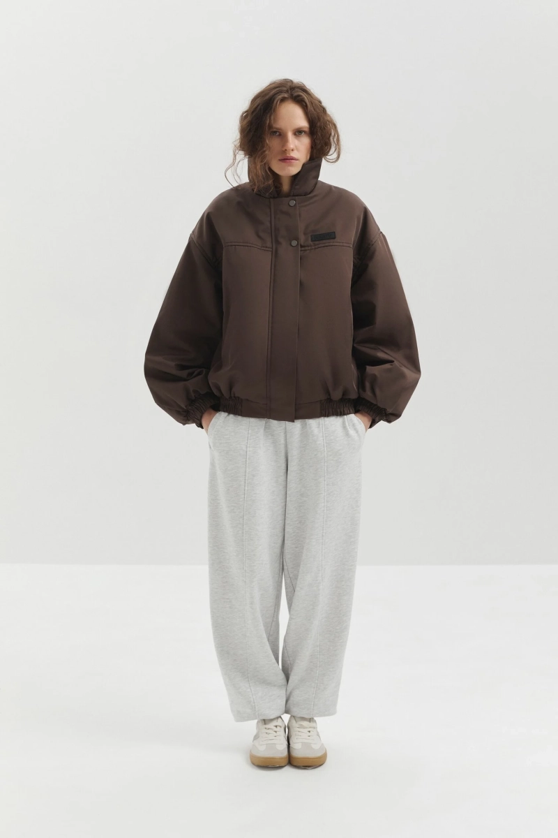 Бомбер укороченный marte, цвет: коричневый,  купить онлайн