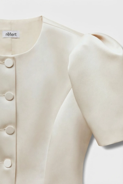 Жакет с объемными рукавами из сатина REFERT, цвет: бежевый, 04-3860/1-2511 купить онлайн