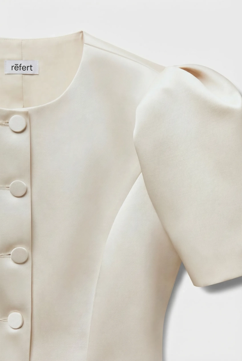 Жакет с объемными рукавами из сатина REFERT, цвет: бежевый, 04-3860/1-2511 купить онлайн